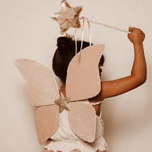 Крылья бабочки бархатные Mrs. Ertha "Pink Butterfly", розовые, 3-6 лет